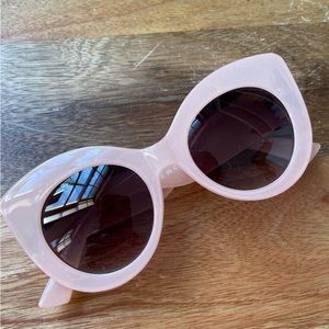 NWOT AJ Morgan light pink acetate cat eye sunglasses